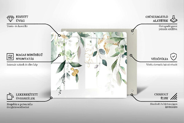 Steklena podloga za rezanje Akvarelni listi