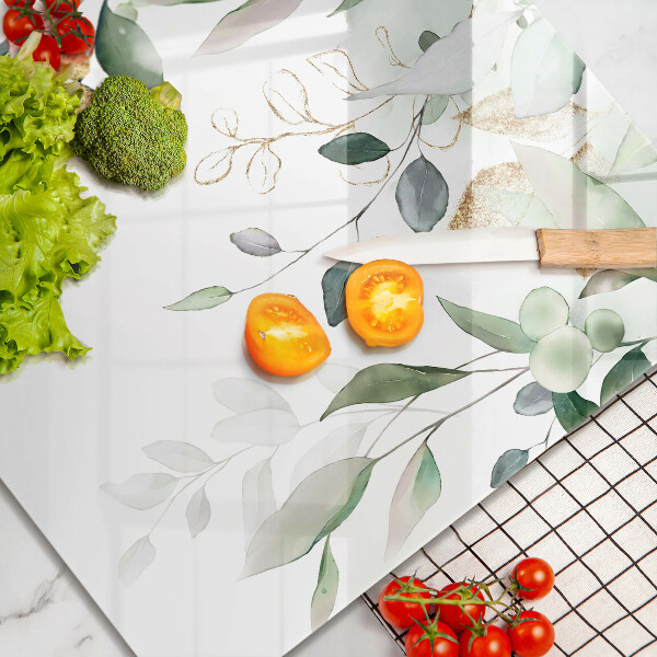 Steklena podloga za rezanje Akvarelni listi