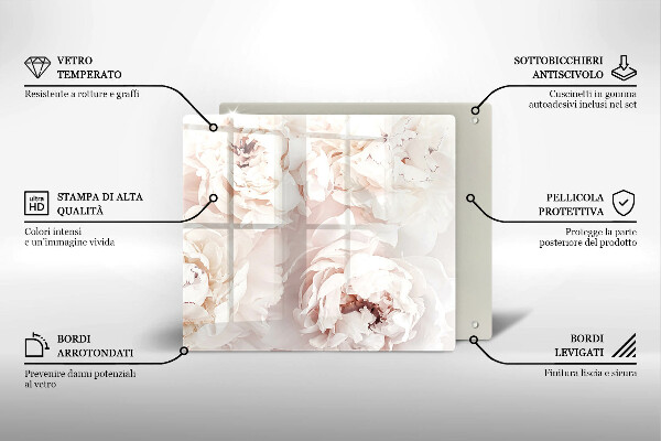 Steklena podloga za rezanje Pastelne potonike