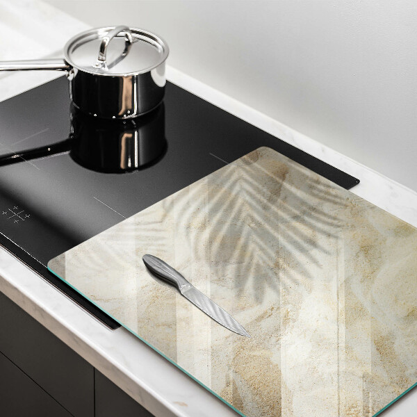 Steklena podloga za rezanje Palmovi listi in pesek