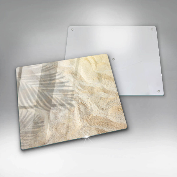 Steklena podloga za rezanje Palmovi listi in pesek