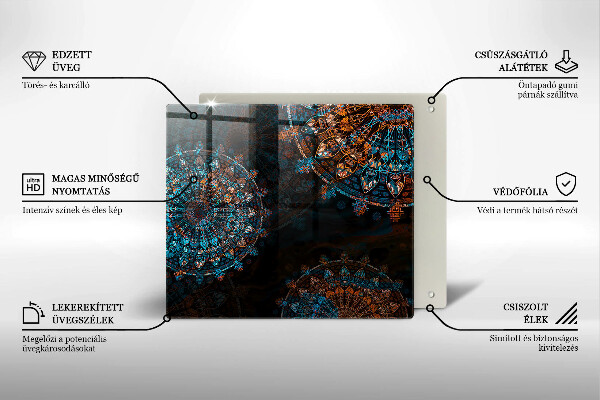 Steklena podloga za rezanje Boho vintage kolesa