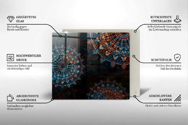 Steklena podloga za rezanje Boho vintage kolesa