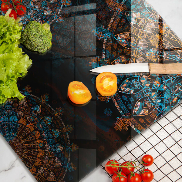 Steklena podloga za rezanje Boho vintage kolesa