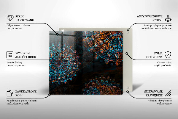 Steklena podloga za rezanje Boho vintage kolesa