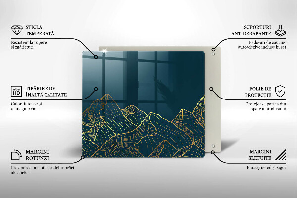 Steklena podloga za rezanje Abstraktne gore