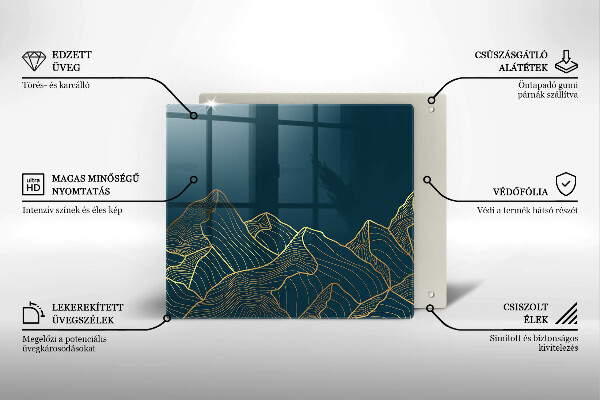 Steklena podloga za rezanje Abstraktne gore