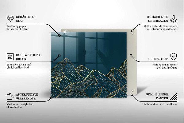 Steklena podloga za rezanje Abstraktne gore