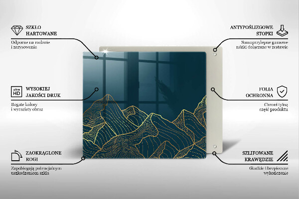 Steklena podloga za rezanje Abstraktne gore