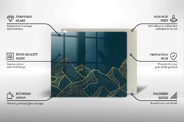 Steklena podloga za rezanje Abstraktne gore