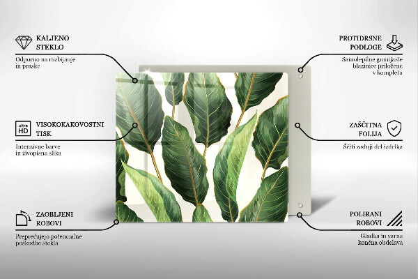 Steklena podloga za rezanje Bananini listi