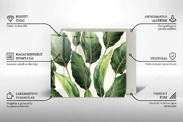 Steklena podloga za rezanje Bananini listi