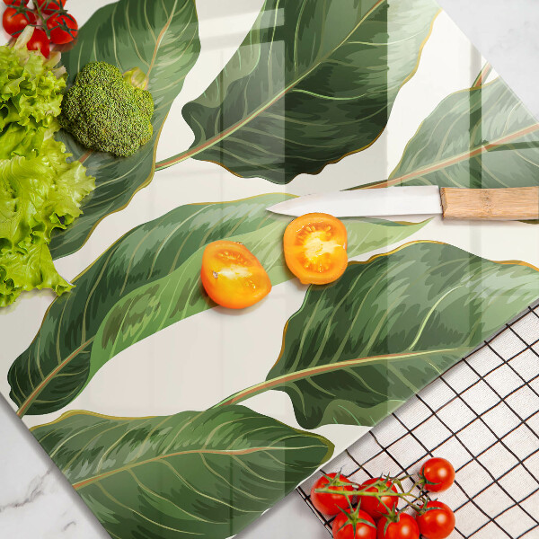 Steklena podloga za rezanje Bananini listi