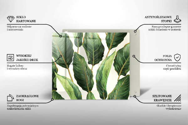 Steklena podloga za rezanje Bananini listi