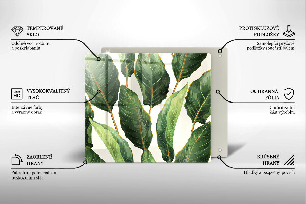 Steklena podloga za rezanje Bananini listi