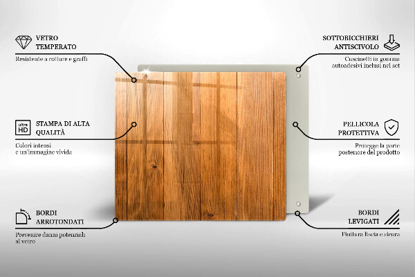 Steklena podloga za rezanje Lesene deske