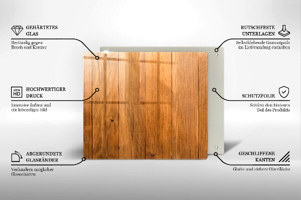 Steklena podloga za rezanje Lesene deske