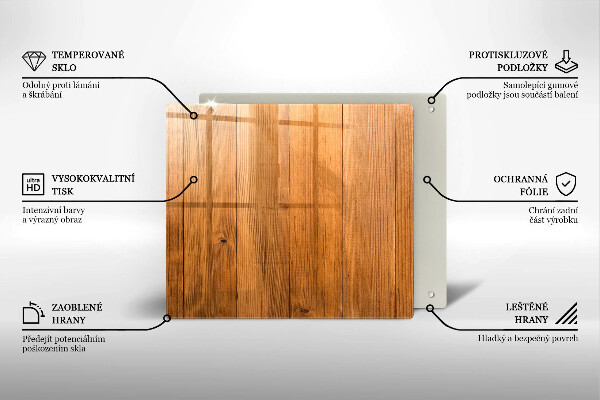 Steklena podloga za rezanje Lesene deske