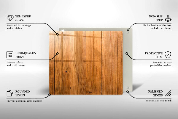 Steklena podloga za rezanje Lesene deske