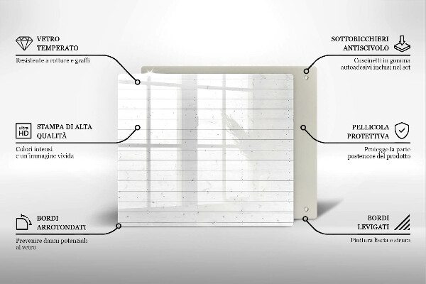 Steklena podloga za rezanje Moderne svetle table