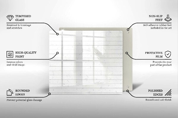 Steklena podloga za rezanje Moderne svetle table