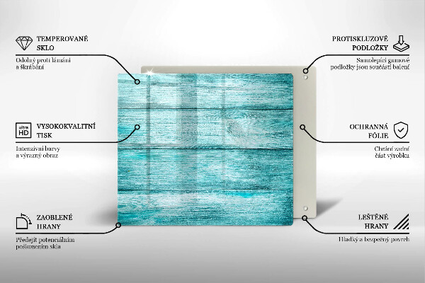 Steklena podloga za rezanje Vintage lesene deske