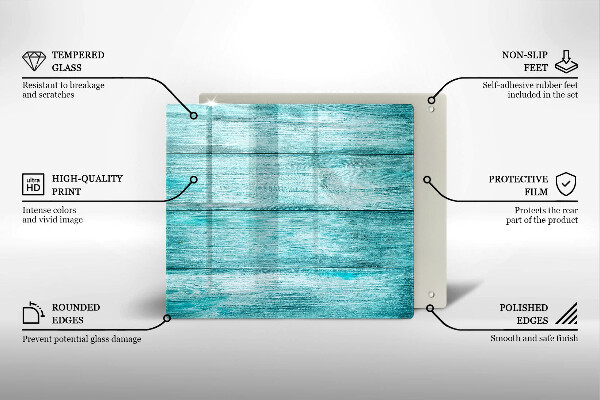 Steklena podloga za rezanje Vintage lesene deske