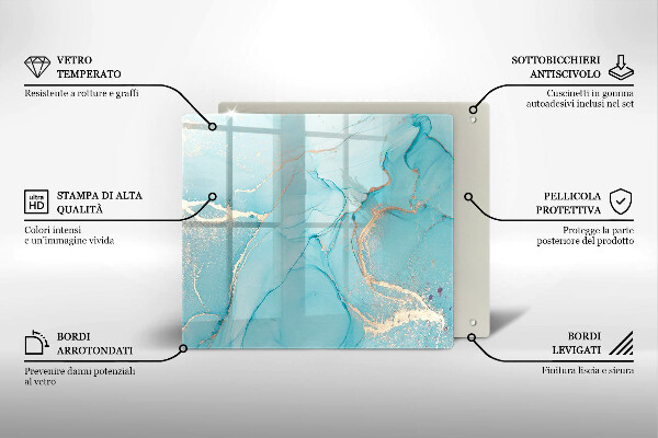 Steklena podloga za rezanje Abstrakcija kamna