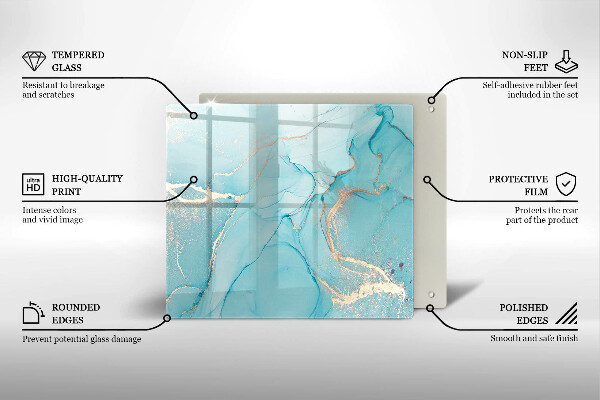 Steklena podloga za rezanje Abstrakcija kamna