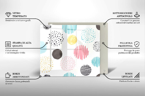 Steklena podloga za rezanje Poslikane oblike