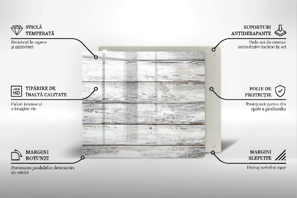 Steklena podloga za rezanje Svetle lesene deske