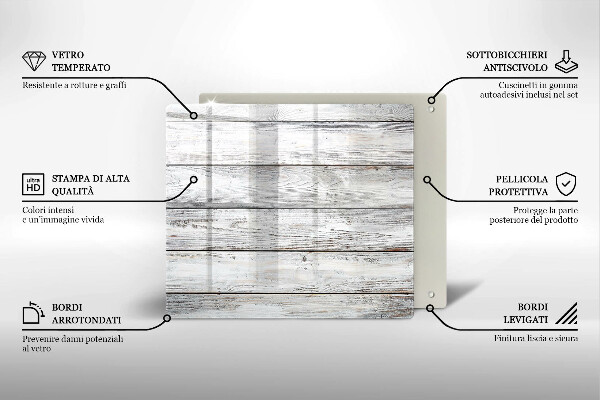 Steklena podloga za rezanje Svetle lesene deske