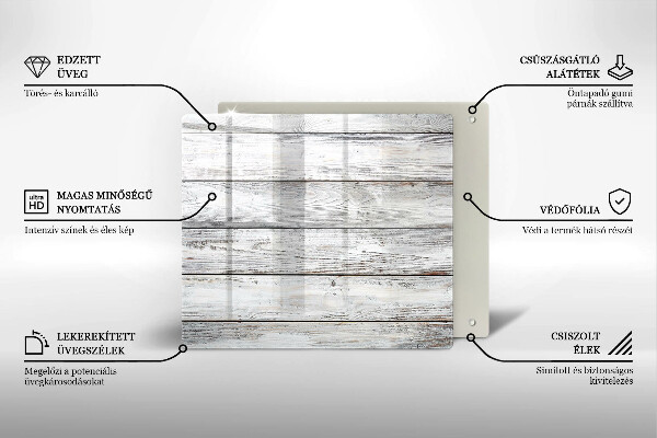 Steklena podloga za rezanje Svetle lesene deske