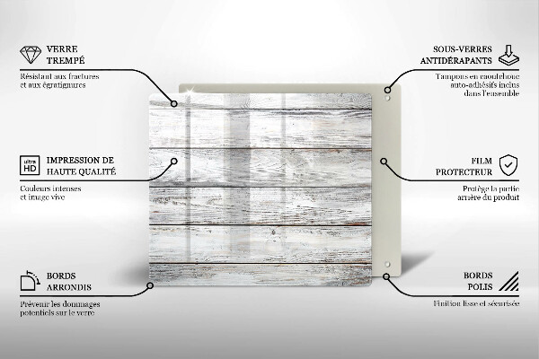 Steklena podloga za rezanje Svetle lesene deske