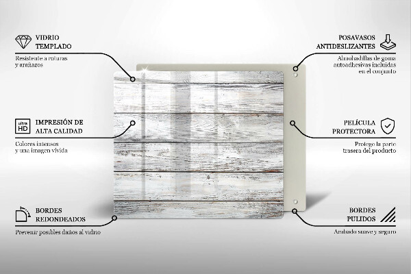 Steklena podloga za rezanje Svetle lesene deske