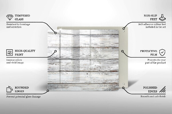 Steklena podloga za rezanje Svetle lesene deske