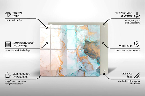 Steklena podloga za rezanje Marmorna abstrakcija