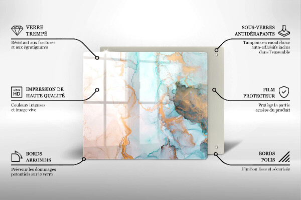 Steklena podloga za rezanje Marmorna abstrakcija