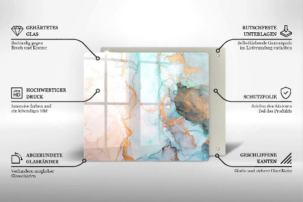 Steklena podloga za rezanje Marmorna abstrakcija