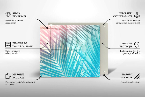 Steklena podloga za rezanje Pastelni listi