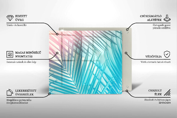 Steklena podloga za rezanje Pastelni listi