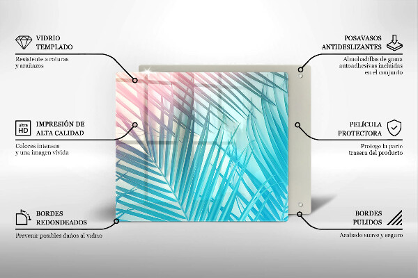 Steklena podloga za rezanje Pastelni listi