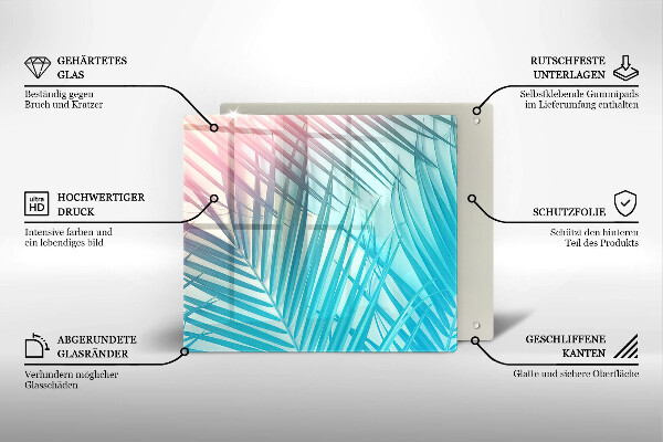 Steklena podloga za rezanje Pastelni listi