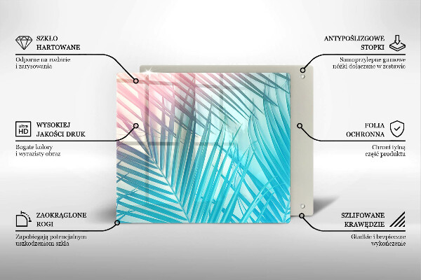 Steklena podloga za rezanje Pastelni listi