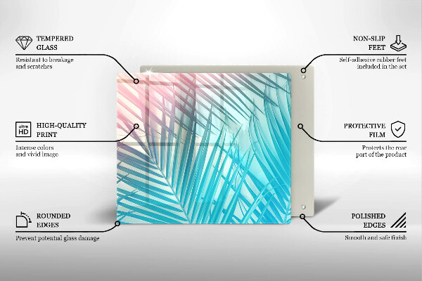 Steklena podloga za rezanje Pastelni listi