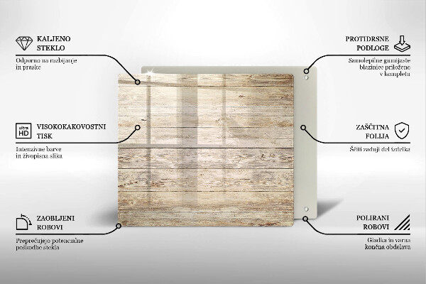 Steklena podloga za rezanje Lesene deske