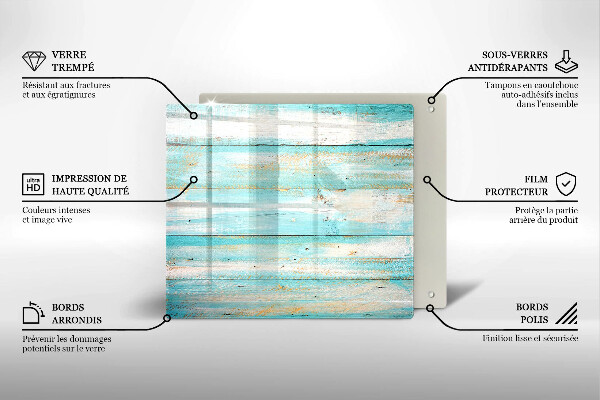 Steklena podloga za rezanje Vintage lesene plošče