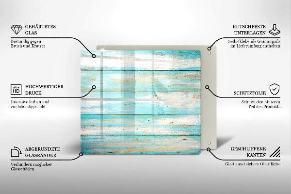 Steklena podloga za rezanje Vintage lesene plošče