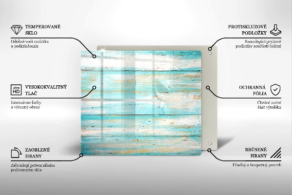 Steklena podloga za rezanje Vintage lesene plošče