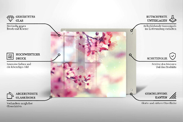 Steklena podloga za rezanje Narava jablanovih cvetov